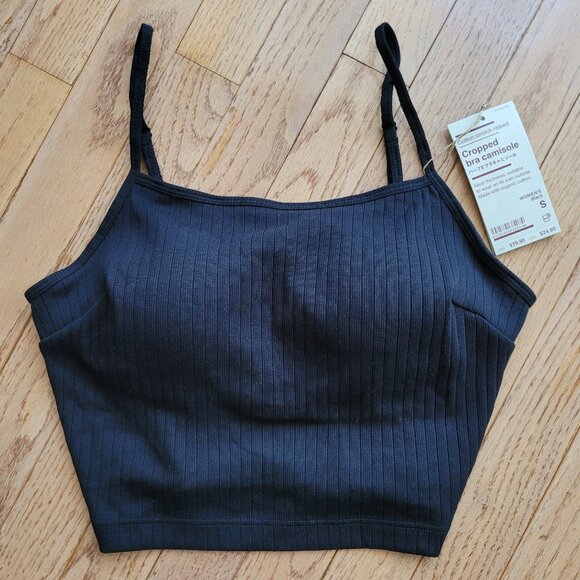 Muji Women's Cotton Stretch Ribbed Cropped Bra Camisole Small - Picture 1 of 11